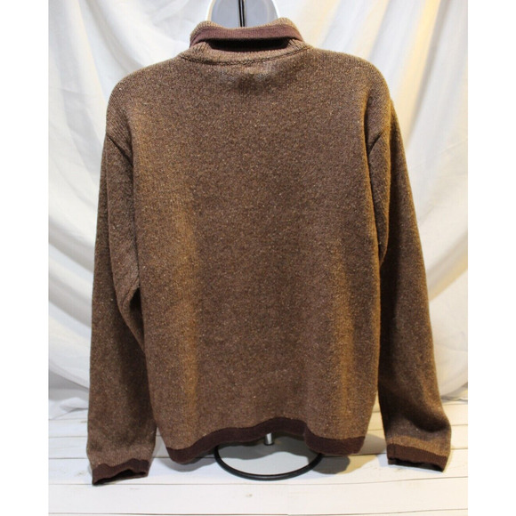 B.P.Design Vtg Wool Blend Women's M Brown Full-Zip Christmas Sweater Embroidered - Picture 2 of 13